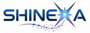 SHINEXA logo with a blue and purple design