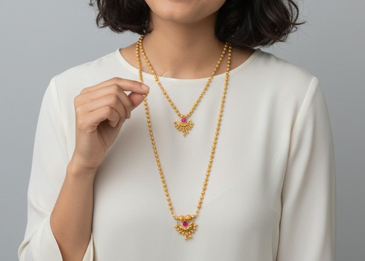 Traditional Chandrakor Double Necklace Set